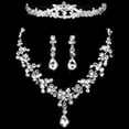 thumbnail image 4 of Ensemble de Bijoux pour Femmes Collier Couronne en Strass Ensemble de Boucles d'Oreilles pour Mariage Fête Bal, 4 of 5