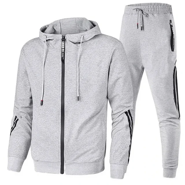 2023 Nuevo chándal informal de manga larga con capucha para hombre, conjunto de dos piezas con capucha y pantalones, ropa de calle de fitness a la moda, conjunto de otoño para hombre 3XL