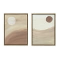 thumbnail image 3 of Kate and Laurel Sylvie Sandy Moon and Carmamel Sunset Framed Canvas Wall Art Set by Mentoring Positives, 2 piece 18x24 Gold, Soft Neutral Moon and Sunset Art for Wall, 3 of 7