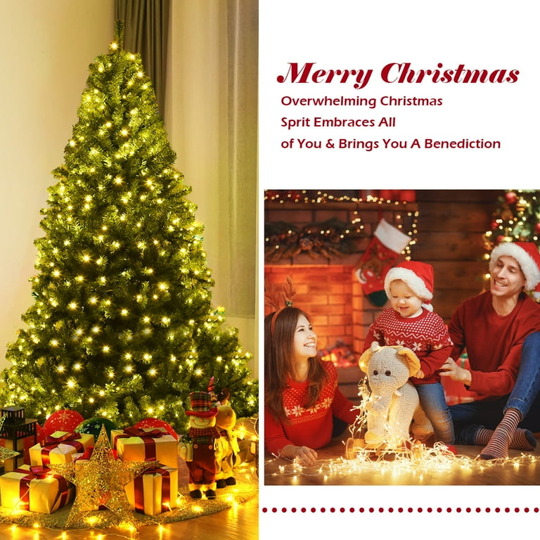新政　Xmas-type　 No.6 Costway 6Ft Pre-Lit Artificial Christmas Tree Hinged 350 LED