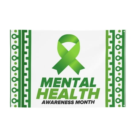 

In May We Wear Green Mental Health Awareness Month Party Banner One Size 47x71in - High Durability - Designed for Indoor or Outdoor Use - Great Gift Idea