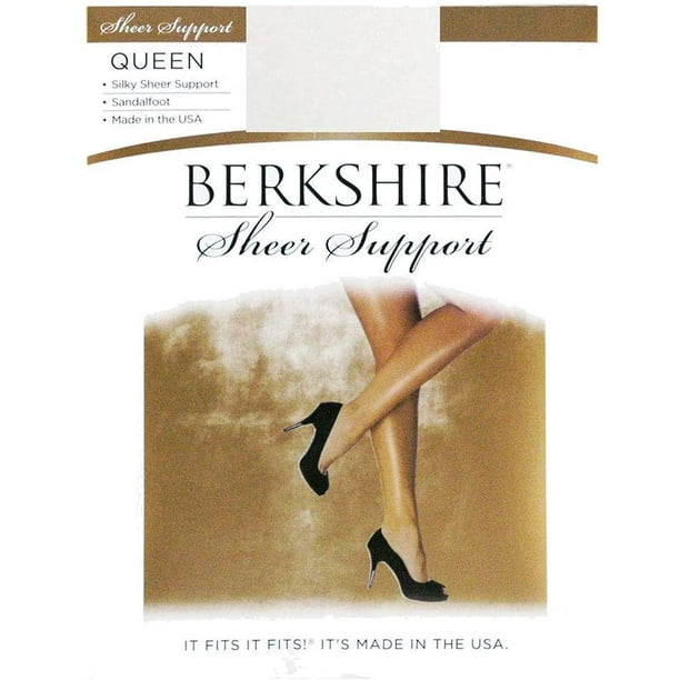 Berkshire Womens Plus-Size Queen Silky Sheer Support Pantyhose - Sandalfoot  4417