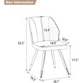 thumbnail image 3 of Andeworld Upholstered Dining Chairs Set of 2, Modern Armless Chairs for Kitchen, Dining Room Chairs, Living Room Accent Side Chairs Leisure Chair with Metal Legs Blue Fabric, 3 of 7