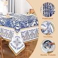 thumbnail image 5 of Sevenstars Bohemian Tablecloth 100% Polyester Blue Paisley 60 x 84 inch Rectangle Table Cover, 5 of 5