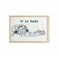 thumbnail image 1 of Humor Wall Art with Frame, Mascot Rage Guy Meme Face with Big Eyes Full of Anger Hipster Smile Art, Printed Fabric Poster for Bathroom Living Room, 35" x 23", Black and White, by Ambesonne, 1 of 2