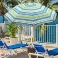 thumbnail image 5 of PMU 6 Ft Multi Stripes Beach Umbrella with Silver lining UPF 50+ Multi-Color Beach Umbrellas Blue, Green and Yellow, 5 of 6