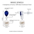 thumbnail image 4 of Rosec Jewels Freshwater Pearl Bridal Drop Earrings - AAA Quality - Pearl Sapphire Earrings with Diamond - with Jewelry Box, 14K White Gold, 4 of 5