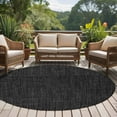 thumbnail image 5 of Black 6ft Round Rug, Farmhouse Burlap Solid Black Color Modern Linen Texture Non-Skid Rubber Backing Large Area Rugs - Living Room Bedroom Home Office, Indoor Floor Mat Carpets Washable Rug, 5 of 9