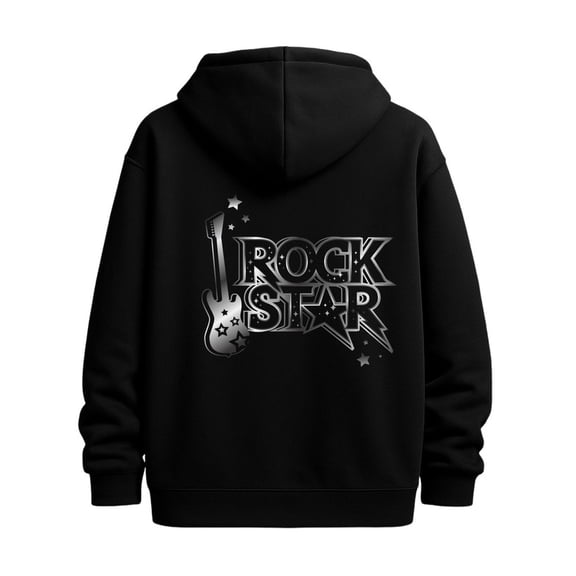 Rock Star Hoodie graphic hoodies music men hoodies black Winter wear, vintage style, comfortable fit, patterned sweatshirt, streetwear lovers comfortable digital