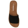 thumbnail image 2 of Soda Shoes Women Flip Flops Basic Plain Slippers Slip On Sandals Slides Casual Peep Toe Beach EFRON-S Black 8, 2 of 2