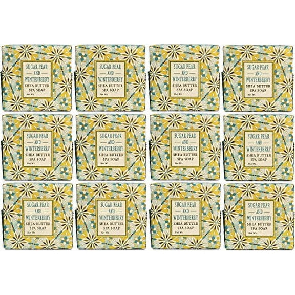 Greenwich Bay Trading Company 1.9oz Soap Bulk Packs of 12 (Sugar Pear & Winterberry)
