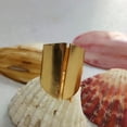 thumbnail image 2 of Hand Forged Brass Ring | Wide Statement Cuff Ring | 21st Anniversary Gift for Her | Adjustable Boho Jewelry | Bold Gold Brass Ring for Women, 2 of 6