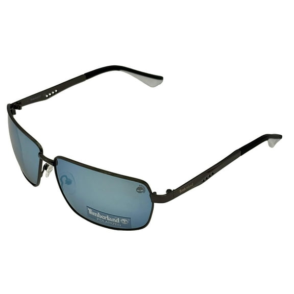 Timberland Sunglass Mens Black Metal Aviator, Blue Polarized Lens TB7202. 8D
