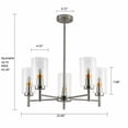 thumbnail image 6 of 5-Light Living Room Chandelier Modern Simple Large Metal & Glass Ceiling Light, 6 of 10