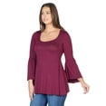 thumbnail image 2 of Womens Bell Sleeve Flared Tunic Top, 2 of 11