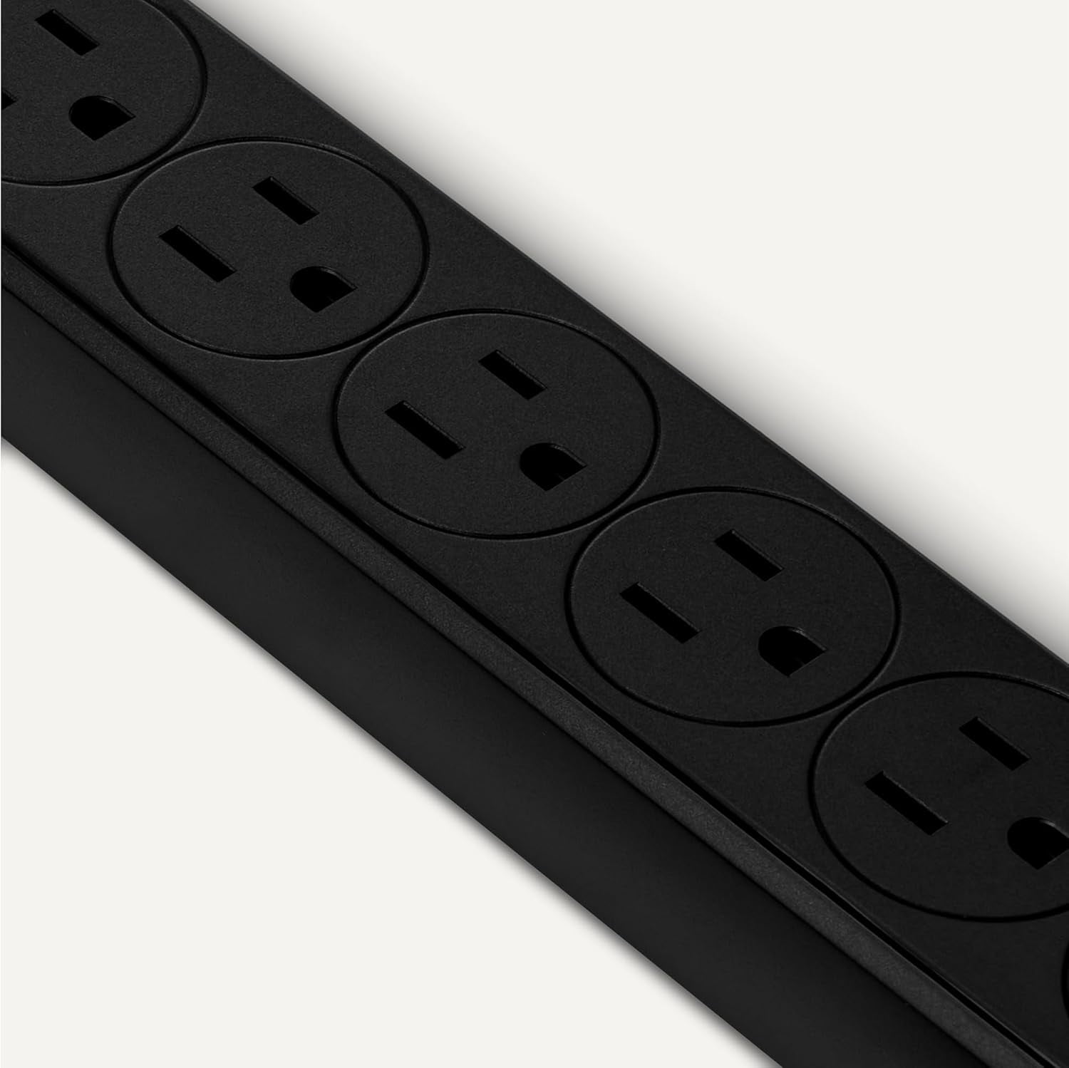 Rectangle 6-Outlet Sur Protector Power Strip with Circuit Breaker, 600 Joule, 2ft Cord, Black, 2-Pack