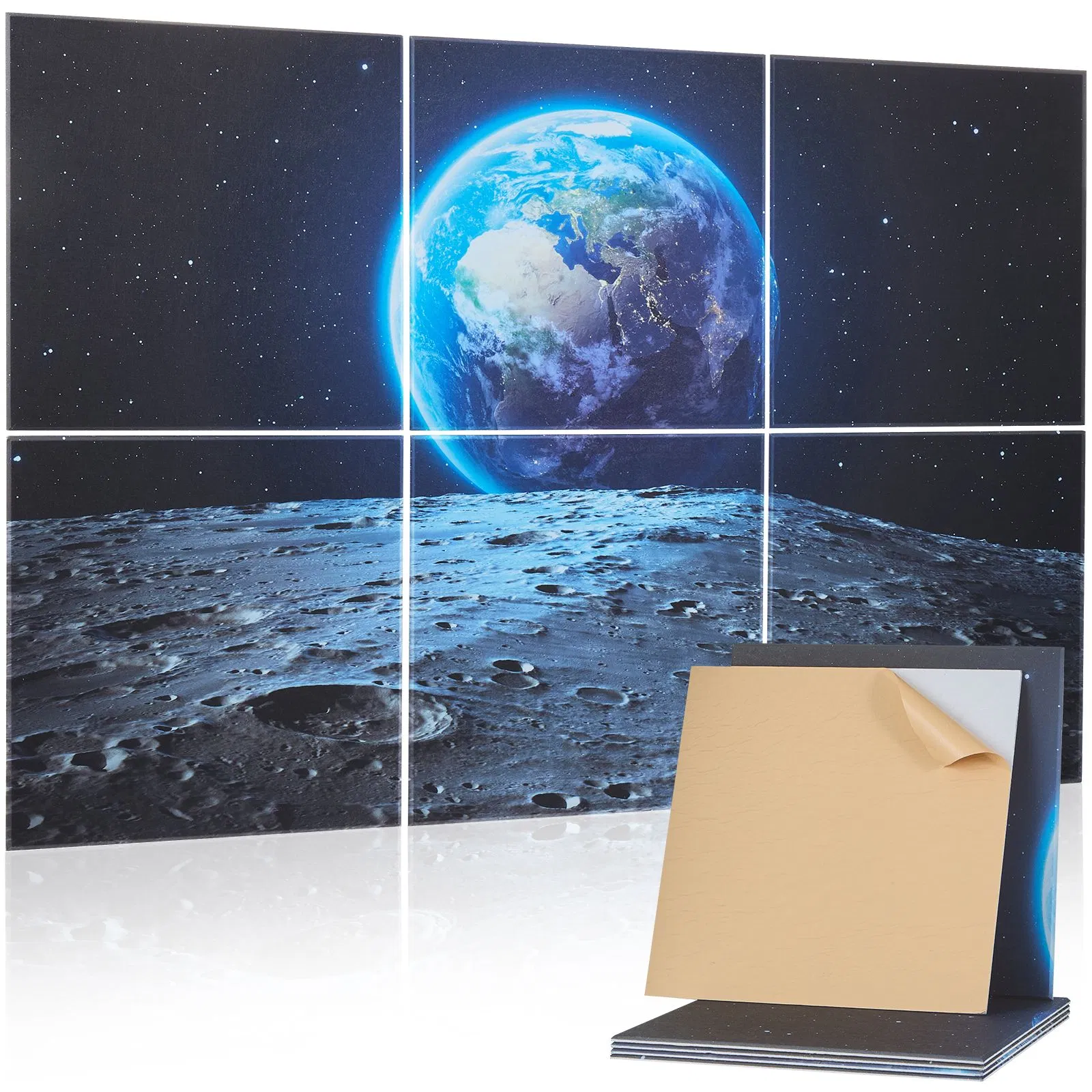 6 Pack Acoustic Panels for Soundproofing,70.87x47.24x0.4 Inch Self-Adhesive Decorative Sound Absorbing Wall Tiles for Home,Office,Studio,Gaming Room,and Theater