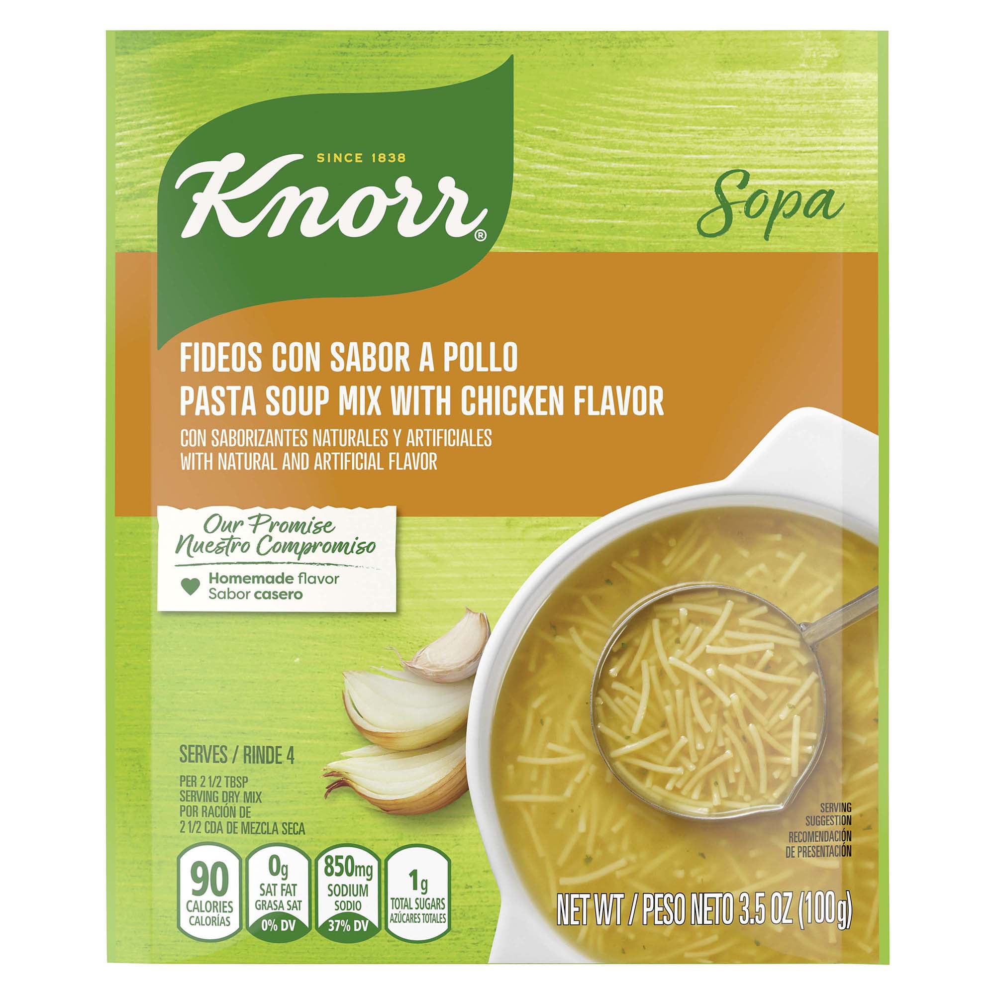 Knorr Sopa Chicken Noodle Pasta Soup Mix, 3.5 oz Pouch