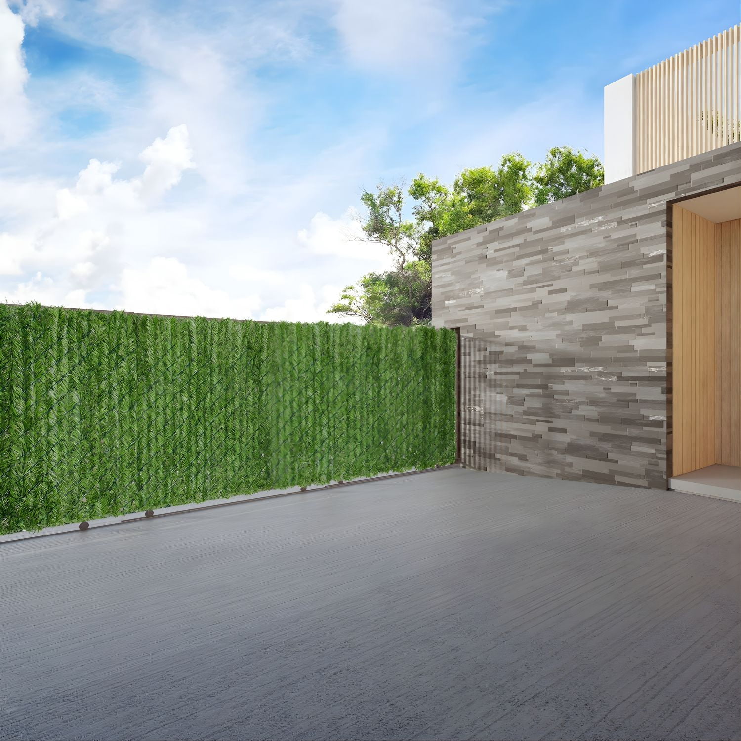Chain Link Fence PVC Conifer Hedge Privacy Slats, 6 ft, 82 Pack