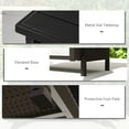 thumbnail image 6 of Outsunny Wicker Outdoor Storage Cabinet, Rattan Outdoor Buffet Cabinet Sideboard with Two Doors, Shelf, Metal Top for Pool, Garden, Porch, Dark Coffee, 6 of 9