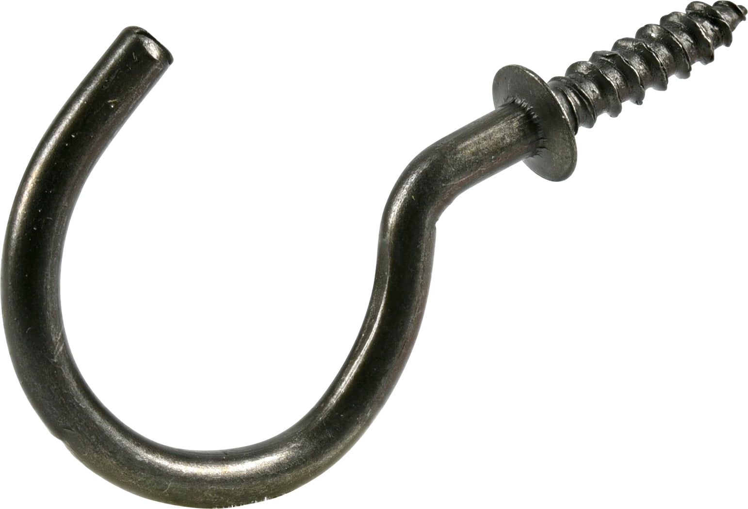 (3 pack) Ook Cup Hooks, 1-1/4", 1 lbs, Screw Hooks, Steel, Brass Finish, Gold, 3 pack