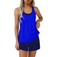 thumbnail image 3 of HOMBOM Swimsuit for Women Modest 2 Piece Swimwear Tankini Blue Boyshorts High Waisted Ladies Bathing Suit,Polka Dot,S, 3 of 5