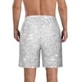 thumbnail image 3 of Naloa Silver Glitter Men's Beach Shorts, Surfing shorts, Swim trunks, Quick Dry Swim Trunks for Surfing Beach Fun - Small, 3 of 9