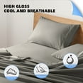 thumbnail image 3 of Shilucheng 4 Pieces Luxury Bed Sheets Set, 1800 Series Plush Microfiber Bed Sheets, 16" Deep Pocket, King, Gray, 3 of 9