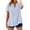 Light blue, variant on Clearance! Prolriy Womens Summer Tops Loose Button Shirt Top Stand Solid Color Sleeve Collar Casual Women's Shirt Summer Shirts for Women Navy S