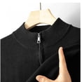 thumbnail image 5 of Men's Cardigan Sweaters Zip Up Knitted Cardigan Stand Collar Sweaters Solid Color Fall Winter Casual Comfy Sweater Jackt, 5 of 8