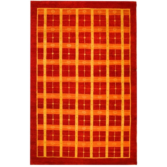 Kuehl Hand-Knotted Wool Red Area Rug