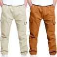thumbnail image 1 of Cowsor 2PC Boys Cargo Sweatpants Casual Hiking Pants Joggers Athletic Trousers Cotton Loose Straight Pants for Men, 1 of 6