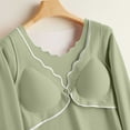 thumbnail image 7 of QIUOMBBP Pregnant Women's Solid Color Round Neck Long Sleeved Top To Be Worn As A Base During Pregnancy Green L, 7 of 7