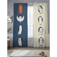 thumbnail image 2 of Japanese Style Sheer Curtains 2 Panels Set Lovely Owl Sheer Window Curtains Light Filtering Rod Pocket Voile Drapes for Bedroom Living Room 52"X96", 2 of 9