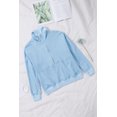 thumbnail image 1 of ABPHQTO Sudadera de mujer azul cielo con cremallera y bolsillos en un color liso, 1 of 5