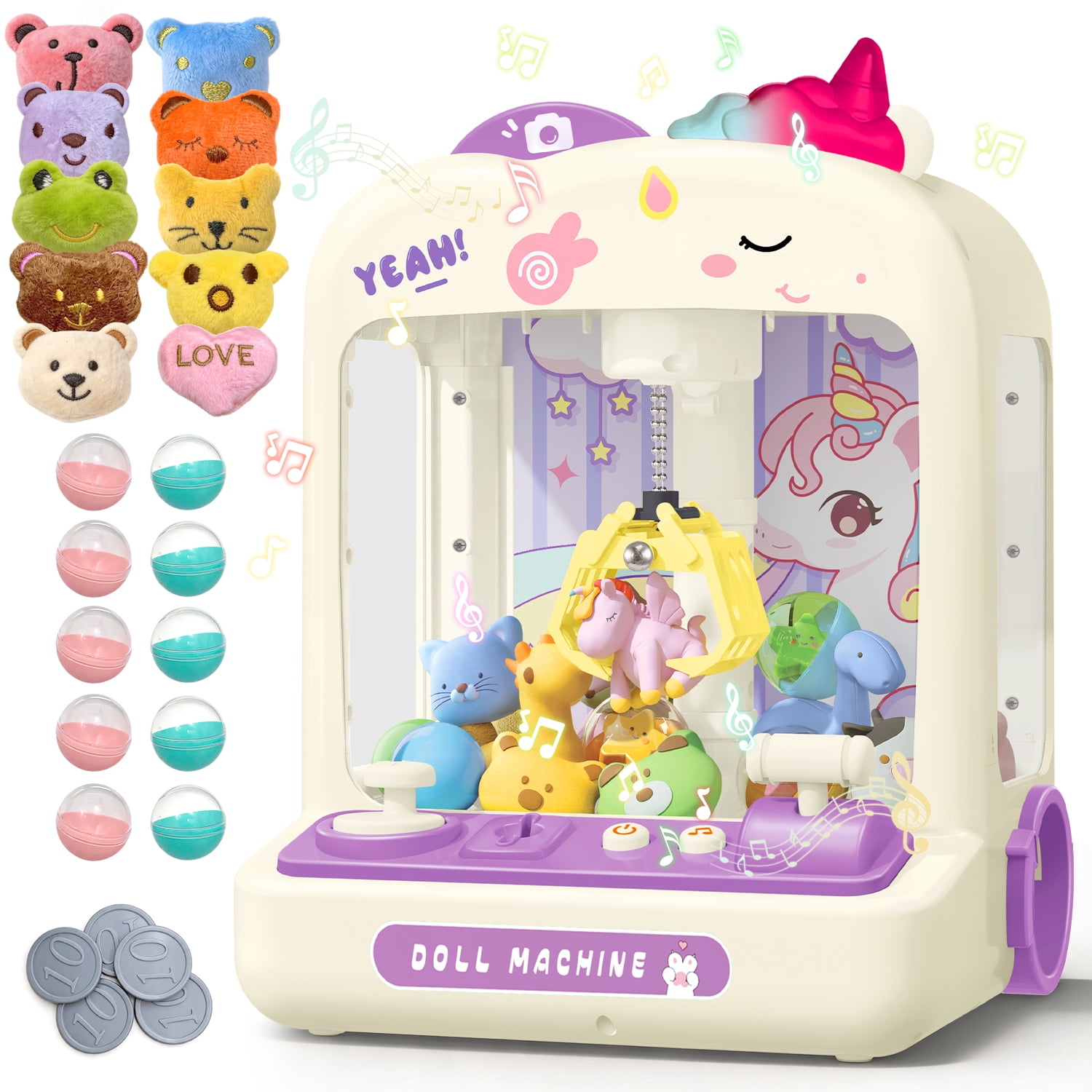 Caunedy Claw Machine for Kids, Mini Vending Arcade Machine, Toddler Toys & Birthday Gift for Boys & Girls Age 3 4 5 6 7 8