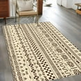 thumbnail image 4 of Area Rug for Living Room, Abstract Boho Non-Slip Indoor Large Carpet for Bedroom/Dining Room, Modern African Ethnic Geometric Beige Washable Low-Profile Rectangle Floor Mat Runner Rugs - 3 x 5 Ft, 4 of 7