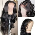 thumbnail image 2 of Peluca de cabello humano con ondas corporales y encaje frontal, nudo decolorado prearrancado con cabello de bebé, sin pegamento, color natural, 2 of 5