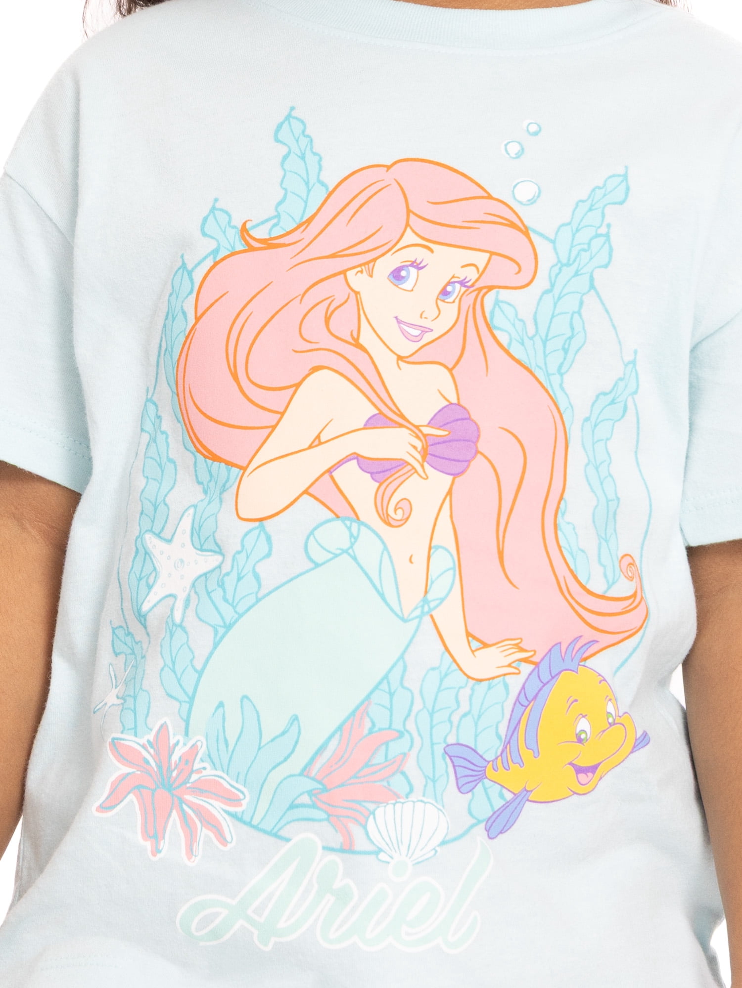 The Little Mermaid Ariel Toddler Graphic Crewneck Tee with Short Sleeves, Sizes 12M-5T
