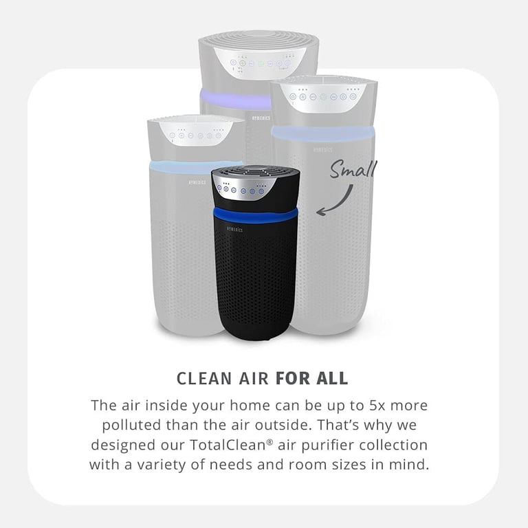 Purificatore D'aria HoMedics TotalClean Deluxe 5-in-1 – Torre Con Filtro True HEPA, UV-C, Ionizzatore, Telecomando