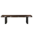 thumbnail image 2 of Pemberly Row 68" Live Edge Solid Wood Dining Bench in Dark Brown, 2 of 7
