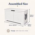 thumbnail image 3 of Noaman Cat Litter Box Enclosure Furniture 39.4 Inch Top Open Hidden Litter Box Cabinet Cream White MDF Cat Furniture Storage for Large Cats Dog Proof, 3 of 9