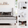 thumbnail image 4 of Merluxy 51.2" King Bed Frame for Adult,Upholstered Bed Frame with Wingback Headboard,White, 4 of 9
