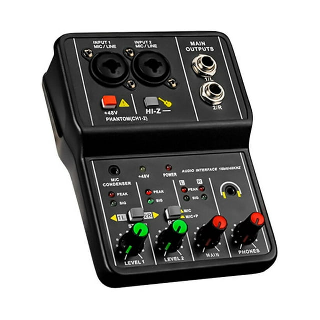 VONKY Plastic Sound Card Professional Stereo USB Power Audio Mixer Studio Music Recording Live Streaming Phone Speaker Console