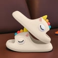 thumbnail image 6 of TOWED22 Girls Slippers Flip Flops Summer Cushion Thick Sole Large Bow Cute Platform Cloud Slides Home Sandals(White,1.5), 6 of 6