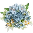 thumbnail image 5 of Classic Artificial Silk Rose Bouquet - High-Quality Fake Flowers, Wedding Valentines Bridal Decor, Timeless Home Decoration Fake Flower Arrangement, Elegant Floral Easter Decor, 1pc, 5 of 6