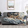 thumbnail image 2 of Fotbe Wolf Family Winter Wonderland Manta de Franela con Estampado, Manta Ultrasuave para Cama, Sofá, Auto, Hipoalergénica y Antibolitas-50"x40", 2 of 6
