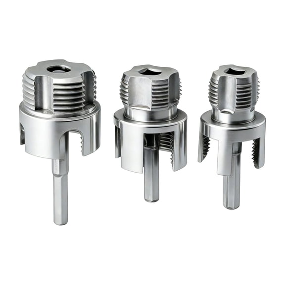 Internal & External Pipe Threading Tool,4 In 1 Pipe Thread Wrench,Pvc Pipe Threader,Pipe Threading Tool,1/2'' 3/4'' 1'' Dies Electric Drill Compatible For Home Repair (3Pcs) (1/2 3/4 1)