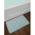 thumbnail image 2 of Jungle Bath Mat, Monstera and Palm Foliage with Blooming Soft Pink Hibiscus, Plush Bathroom Decor Mat with Non Slip Backing, 29.5" X 17.5", Jade Green Pale Pink, by Ambesonne, 2 of 2