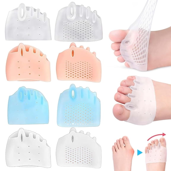 otnbgsr Adjustable Toe Separators for Women Men Soft Silicone Toe Spacer Cushions Breathable Reusable Toe Alignment Pads 4 Pairs